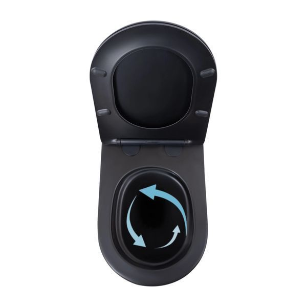 Унітаз підвісний Qtap Scorpio Ultra Quiet безобідковий з сидінням Soft-close MATT BLACK QT14332380AMB SD00052569 фото