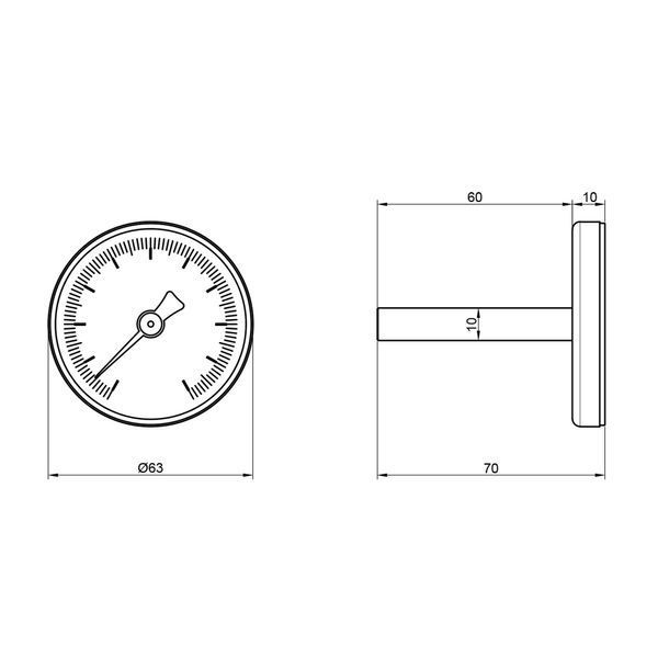 Термометр Thermo Alliance Standart 120&deg;С 63 мм 1/2", заднє підмикання SD17450MM SD00021366 фото