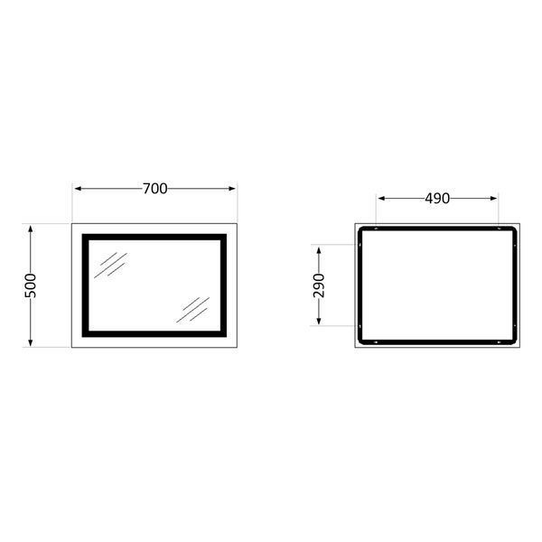 Дзеркало Qtap Cardinal (CA1) 700х500 з LED-підсвічуванням Touch, з антизапотіванням, з димером, рег. темп. кольору (3000-6500K) QT0478C5070 SD00052323 фото