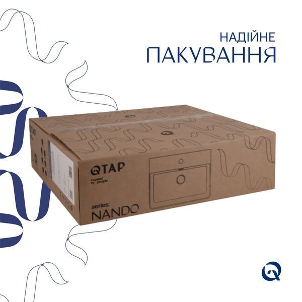 Комплект Qtap Nando LT: Раковина підвісна прамокутна 500х420х130 мм White + Донний клапан PU02O SD00053447 фото