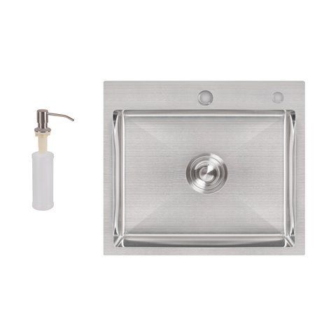Мийка для кухні інтегрована Lidz Handmade H5045 (LDH5045BRU35383) Brushed Steel 3,0/1,0 мм SD00041487 фото