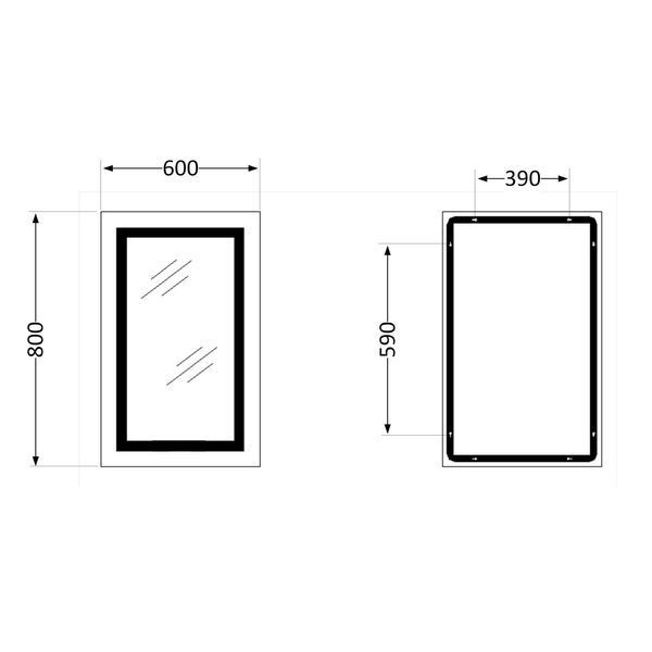 Дзеркало Qtap Cardinal 600х800 з LED-підсвічуванням Touch, з антизапотіванням, з димером, рег. темп. кольору (3000-6500K) QT0478C6080 SD00052325 фото
