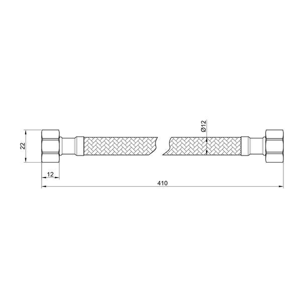 Гнучка підводка для води Thermo Alliance Standart 40 см ГГ SD397W40 SD00010887 фото