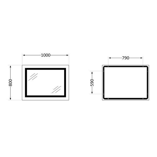 Дзеркало Qtap Cardinal (CA1) 1000х800 з LED-підсвічуванням Touch, з антизапотіванням, з димером, рег. темп. кольору (3000-6500K) QT0478C10080 SD00052327 фото
