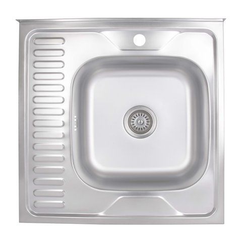 Кухонна мийка Brinex 6060-R 0,6 мм Satin (BRIN6060RSAT06) SD00054107 фото