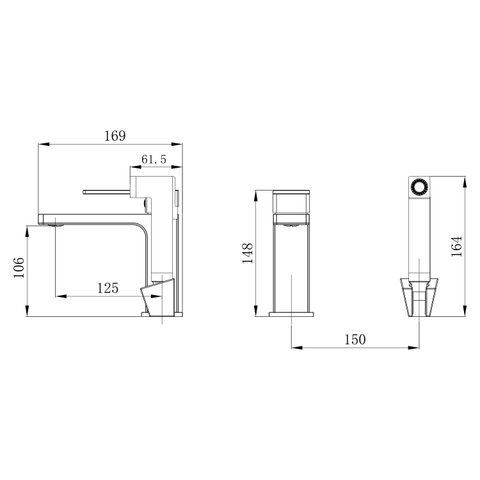 Змішувач для раковини Qtap Gemini (з гігієнічним душем) QTGEM272GMB45692 Gunmetal Black PVD SD00051816 фото