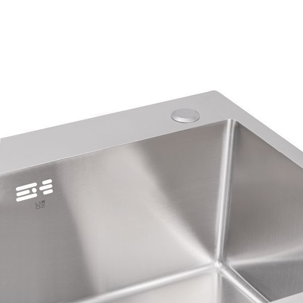 Мийка для кухні з двома чашами інтегрована Lidz Handmade H7843 (LDH7843BRU35387) Brushed Steel 3,0/1,0 мм SD00041491 фото
