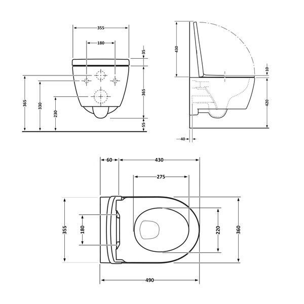 Унітаз підвісний Qtap Taurus безободковий з сидінням Soft-close QT2433084EUQW SD00051552 фото