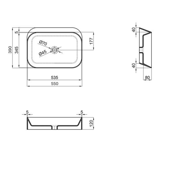 Раковина-чаша Qtap Scorpio 550х390х120 White QT14112243WN SD00052894 фото