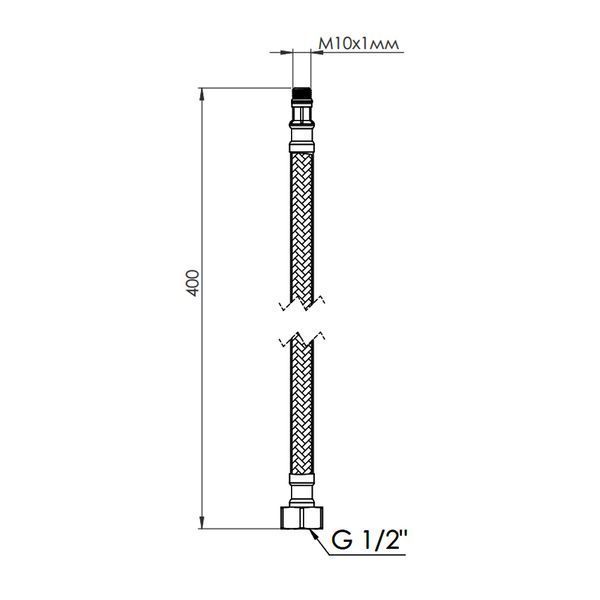 Гнучка підводка для води Thermo Alliance Forte М10 40 см (пара) SF390W40 SD00039904 фото