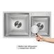 Мийка для кухні з двома чашами інтегрована Lidz Handmade H7843 (LDH7843BRU35387) Brushed Steel 3,0/1,0 мм SD00041491 фото 3