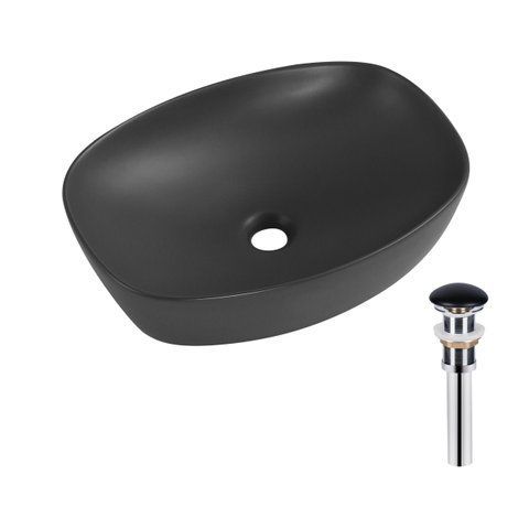 Раковина накладна Qtap Robin 500х380х140 мм, Anthracite, прямокутна, з донним клапаном QT04116302AN SD00054296 фото