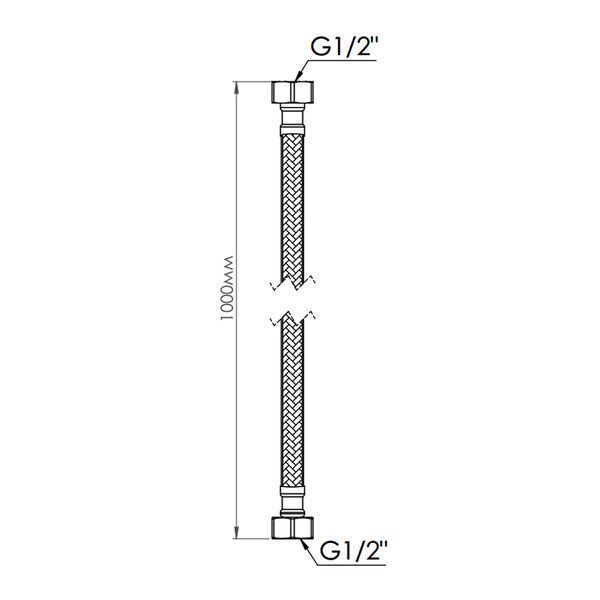 Шланг для води Thermo Alliance Standart 100 см NYLON 1/2"x1/2" ВВ TAS387W100 SD00052981 фото