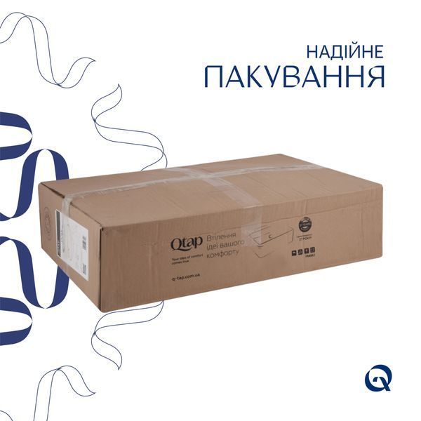 Комплект Qtap Dove: Раковина накладна овальна 635x420x150 мм White + Донний клапан PU02O SD00053433 фото