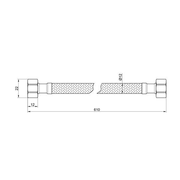 Гнучка підводка для води Thermo Alliance Standart 60 см ГГ SD397W60 SD00010891 фото