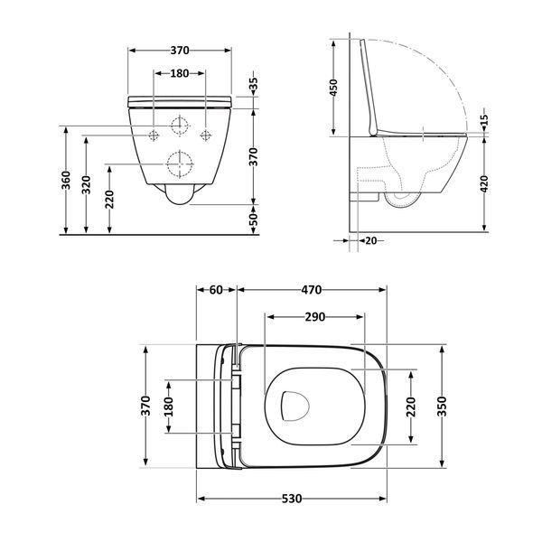 Унітаз підвісний Qtap Gemini безободковий з сидінням Soft-close QT2533076EUQW SD00051554 фото