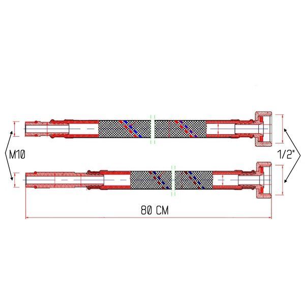 Гнучка підводка для змішувача Thermo Alliance Forte М10 80 см SF380W80 SD00002761 фото