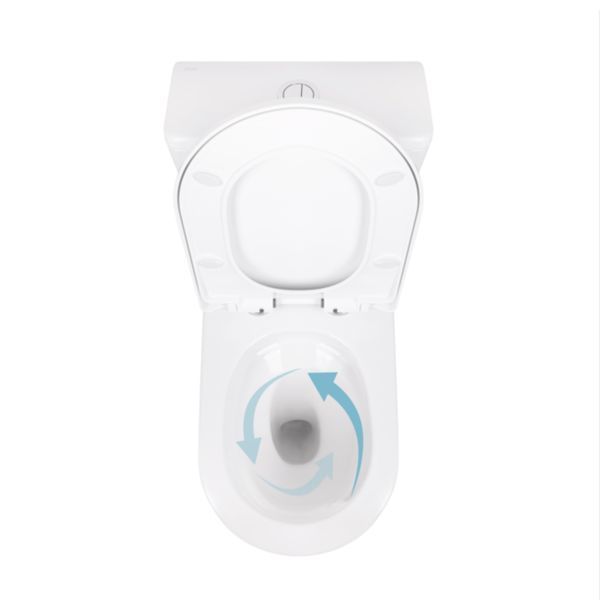 Унітаз-моноблок підлоговий Qtap Swan Ultra Quiet безобідковий з сидінням Soft-close WHITE QT16226080AW SD00052582 фото
