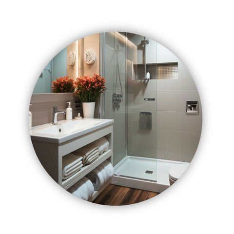 Дзеркало Qtap Taurus R800 з LED-підсвічуванням Touch, з антизапотіванням, з димером, рег. темп. кольору (3000-6500K) QT2478R807 SD00052315 фото