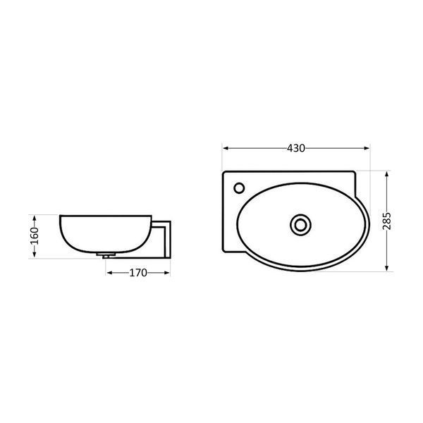Раковина Qtap Leo 430x285x160 White QT11111008LW SD00052900 фото