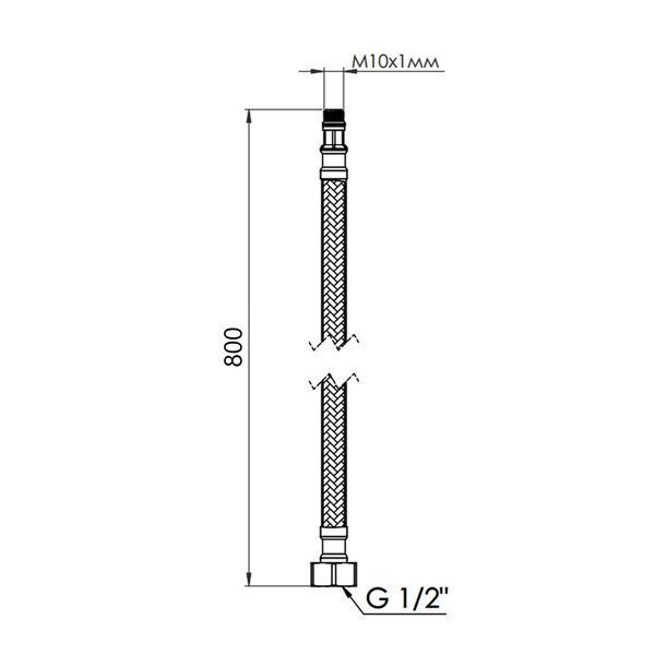 Гнучка підводка для води Thermo Alliance Forte М10 80 см (пара) SF390W80 SD00039907 фото