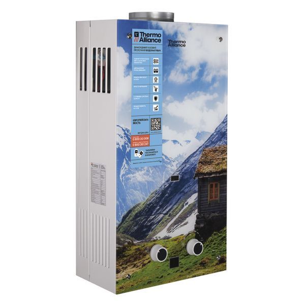 Колонка газова димохідна Thermo Alliance JSD20-10GC 10 л панель скляна з малюнком гори SD00031247 фото