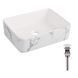 Раковина накладна Qtap Tern 480x370x135 мм, Marble, прямокутна, з донним клапаном QT17116069MR SD00054303 фото 1