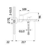 Змішувач для ванни Qtap Presto (з душовим гарнітуром) QTPRE259CRW45579 Chrome/White SD00051703 фото