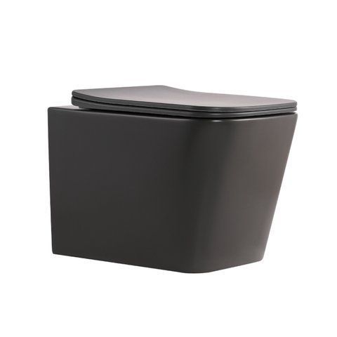 Унітаз підвісний Tern Ultra Quiet 490&times;365&times;325&nbsp;мм, Anthracite, з сидінням Slim Duroplast / Soft-close / Quick Release QT17332303ASAN Qtap SD00054288 фото