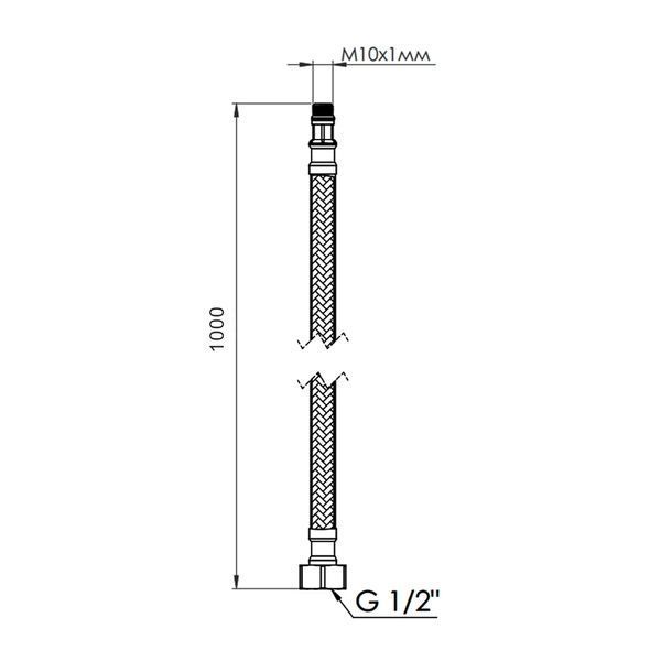 Гнучка підводка для води Thermo Alliance Forte М10 100 см (пара) SF390W100 SD00039908 фото