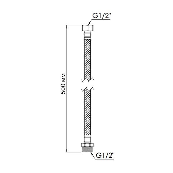 Шланг для води Thermo Alliance Standart 50 см NYLON 1/2"x1/2" ВЗ TAS388W50 SD00052988 фото