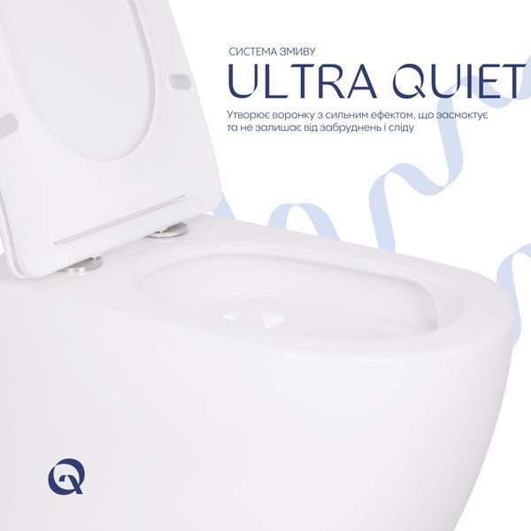 Унітаз підвісний Qtap Robin Ultra Quiet безобідковий з сідінням Soft-close 520x365x365 мм WHITE SD00052888 фото