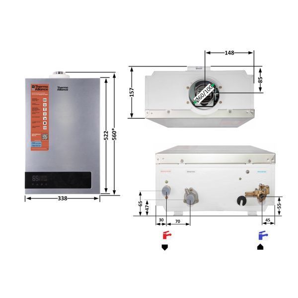 Колонка газова димохідна Thermo Alliance JSG20-10ETP18 10 л Silver SD00031251 фото
