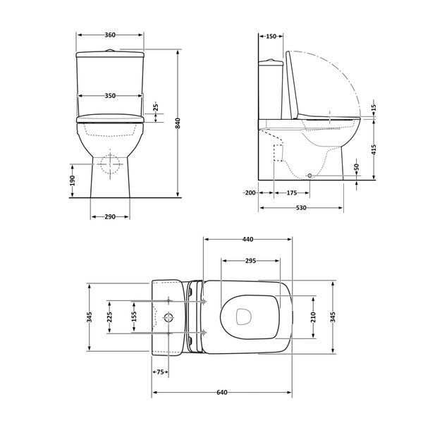 Унітаз підлоговий Qtap Stenava Rimless безобідковий з сидінням Soft-close WHITE QT27228303W SD00052621 фото