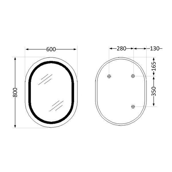 Дзеркало Qtap Gemini 600х800 з LED-підсвічуванням Touch, з антизапотіванням, з димером, рег. темп. кольору (3000-6500K) Reverse QT2578R6080 SD00052321 фото