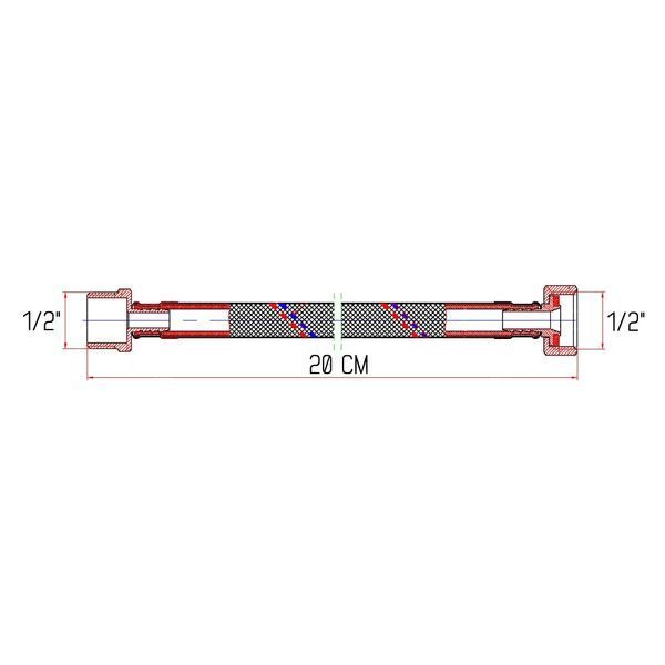 Гнучка підводка для води Thermo Alliance Forte ВЗ 20 см SF382W20 SD00002766 фото