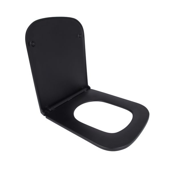 Сидіння для унітаза Qtap Tern 420х340х35&nbsp;мм, Matt Black, з мікроліфтом, Slim Duroplast, Quick Release QT99HY2322MB SD00051482 фото