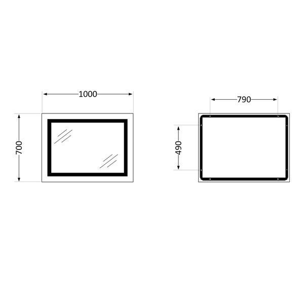 Дзеркало Qtap Cardinal 1000х700 з LED-підсвічуванням Touch, з антизапотіванням, з димером, рег. темп. кольору (3000-6500K) QT0478C10070 SD00052326 фото