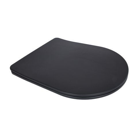 Сидіння для унітаза (Robin 660, Scorpio 520,660) 460x362x50 мм, Matt Black, з мікроліфтом, Slim Duroplast, Quick Release QTSC179MB47352 Qtap SD00053476 фото