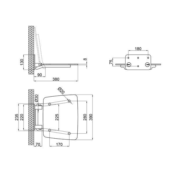 Сидіння для душу Qtap Comfort BLA5035 SD00045306 фото