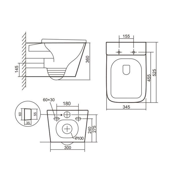 Унітаз підвісний Qtap Tern Ultra Quiet безобідковий з сидінням Soft-close WHITE QT17332303AW SD00052570 фото