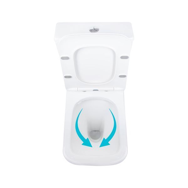 Унітаз підлоговий Qtap Aries Rimless безобідковий з сидінням Soft-close WHITE QT03228302W SD00052628 фото