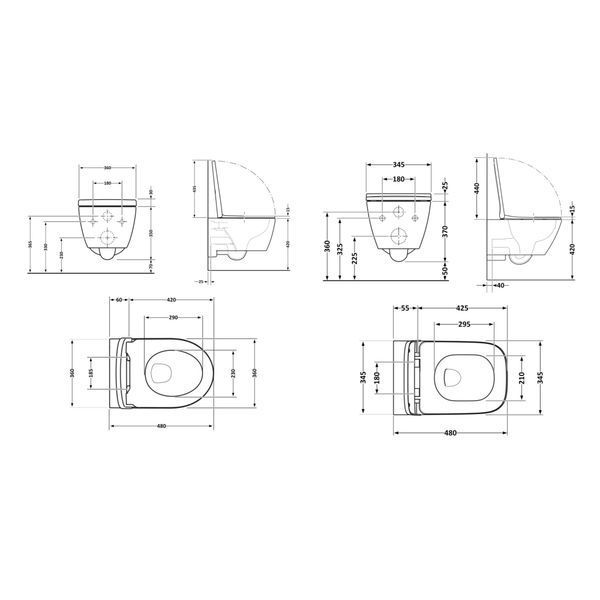 Акційний набір: Унітаз підвісний Jay Ultra Quiet QT07335177W 485х360х320 + Tern Ultra Quiet QT17332303ASW 490x365x325 SD00054048 фото