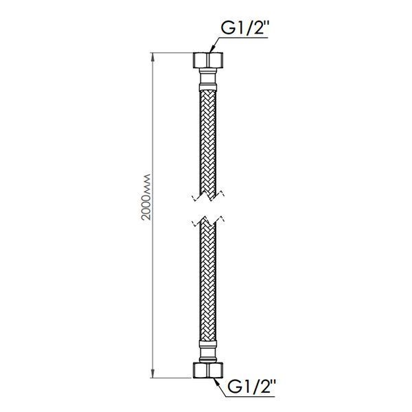 Шланг для води Thermo Alliance Standart 200 см NYLON 1/2"x1/2" ВВ TAS387W200 SD00052984 фото