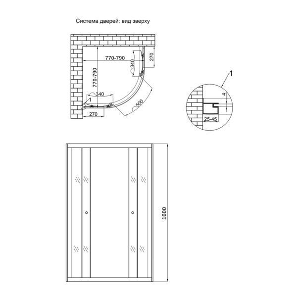 Душова кабіна Lidz Latwa SC80x80.SAT.HIGH.GR, скло тоноване 4 мм без піддона SD00047607 фото