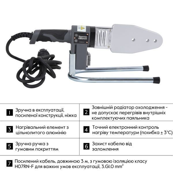 Паяльник для пластикових труб Thermo Alliance STD-103 &Oslash;20-63 (автоматичний 800W) SD00052960 фото