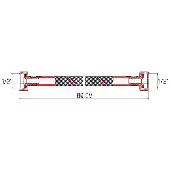 Гнучка підводка для води Thermo Alliance Forte ВВ 80 см SF381W80 SD00002775 фото