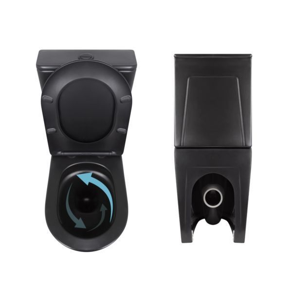 Акційний набір: Унітаз напольний Robin Ultra Quiet QT13226083AMB 660x360x855 Black + Біде напольне Robin QT13442141CMB 565x360x405 Black SD00054052 фото