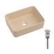Раковина накладна Qtap Tern 480x370x135 мм, Beige, прямокутна, з донним клапаном QT17116069SB SD00054302 фото 1
