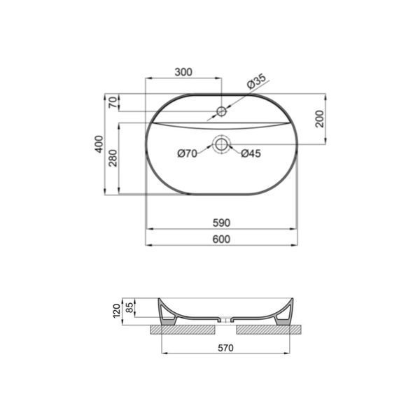 Раковина Qtap Scorpio 600х400х120 White QT14118045W SD00052915 фото